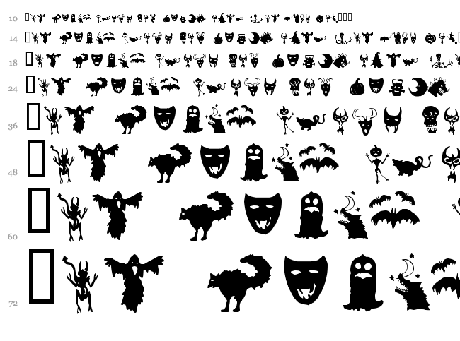 Holloweenie Bats font waterfall